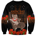 Koala and Kiwi Bird ANZAC Day Custom Sweatshirt Soldier Style