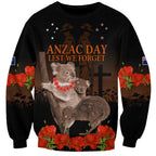Koala and Kiwi Bird ANZAC Day Custom Sweatshirt Soldier Style