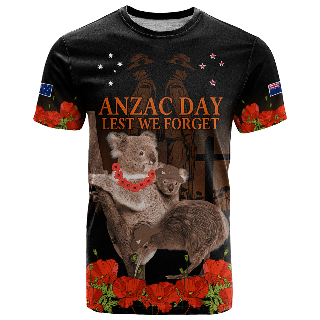 Koala and Kiwi Bird ANZAC Day Custom T Shirt Soldier Style