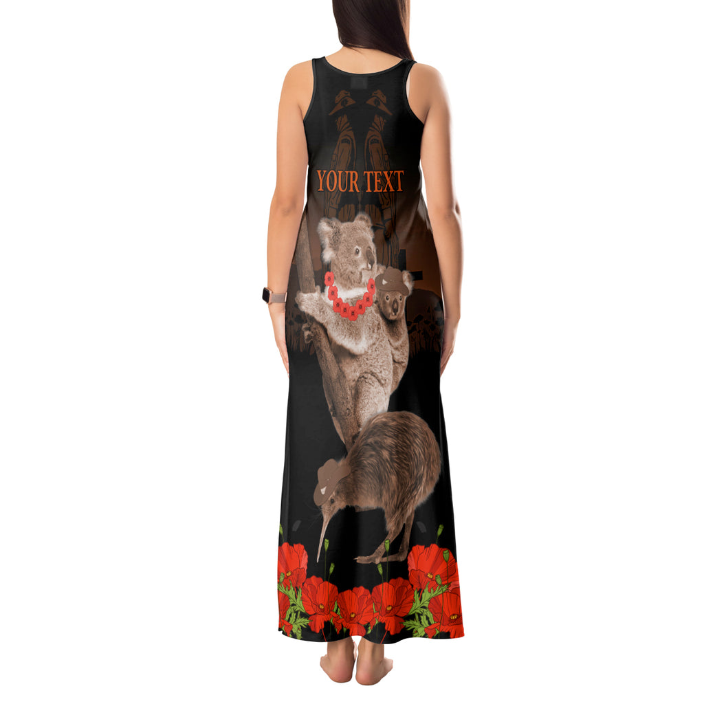 Koala and Kiwi Bird ANZAC Day Custom Tank Maxi Dress Soldier Style