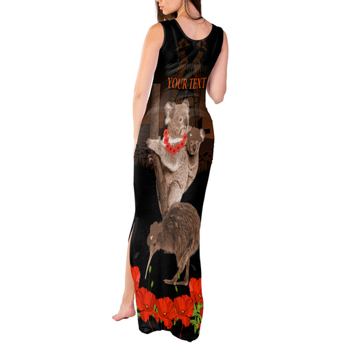 Koala and Kiwi Bird ANZAC Day Custom Tank Maxi Dress Soldier Style