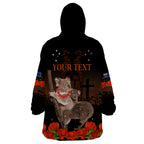 Koala and Kiwi Bird ANZAC Day Custom Wearable Blanket Hoodie Soldier Style