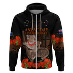Koala and Kiwi Bird ANZAC Day Custom Zip Hoodie Soldier Style