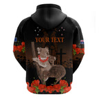 Koala and Kiwi Bird ANZAC Day Custom Zip Hoodie Soldier Style