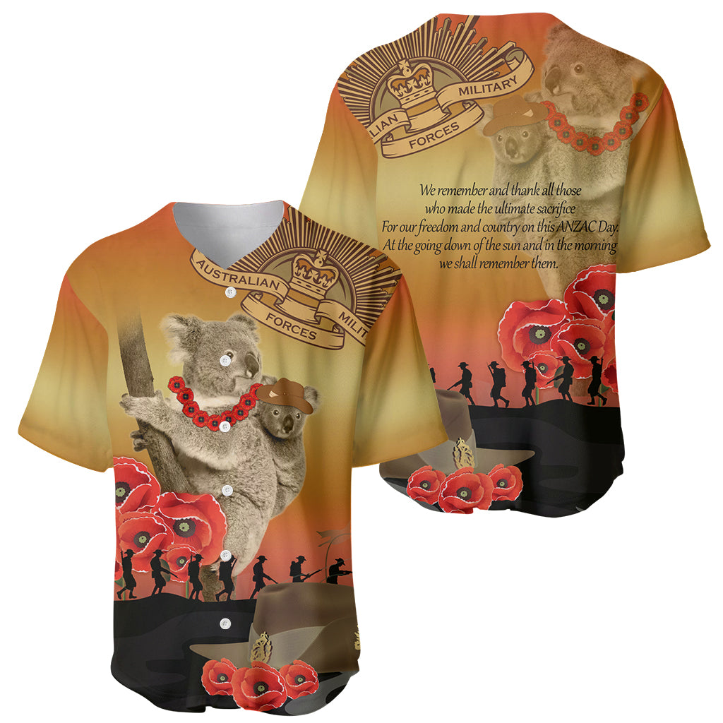 Australia Koala Soldier Style Baseball Jersey Last Post Lest We Forget