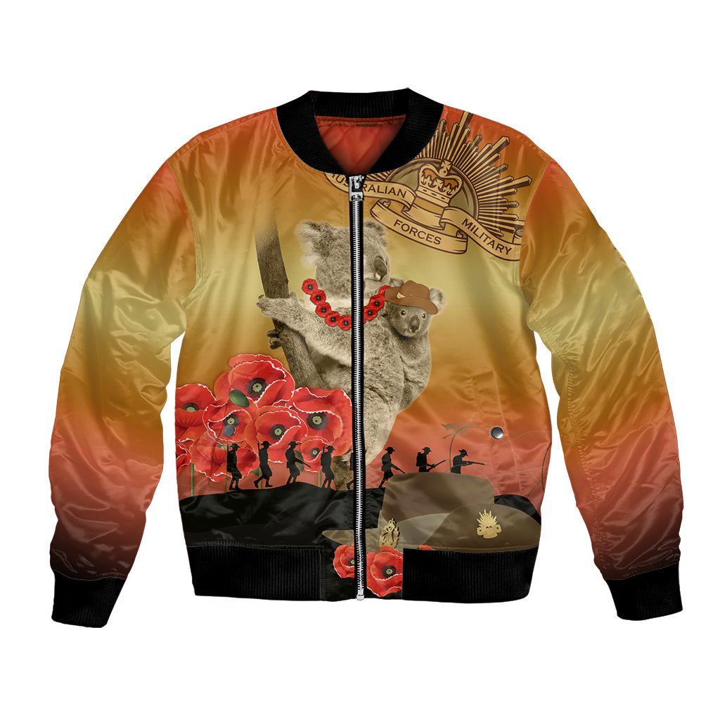 Australia Koala Soldier Style Bomber Jacket Last Post Lest We Forget