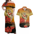 Australia Koala Soldier Style Couples Matching Off Shoulder Maxi Dress and Hawaiian Shirt Last Post Lest We Forget