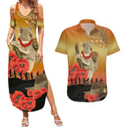 Australia Koala Soldier Style Couples Matching Summer Maxi Dress and Hawaiian Shirt Last Post Lest We Forget