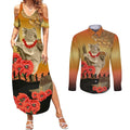 Australia Koala Soldier Style Couples Matching Summer Maxi Dress and Long Sleeve Button Shirt Last Post Lest We Forget