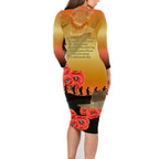 Australia Koala Soldier Style Family Matching Long Sleeve Bodycon Dress and Hawaiian Shirt Last Post Lest We Forget