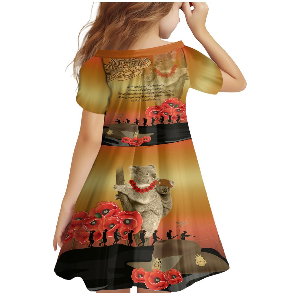 Australia Koala Soldier Style Family Matching Mermaid Dress and Hawaiian Shirt Last Post Lest We Forget