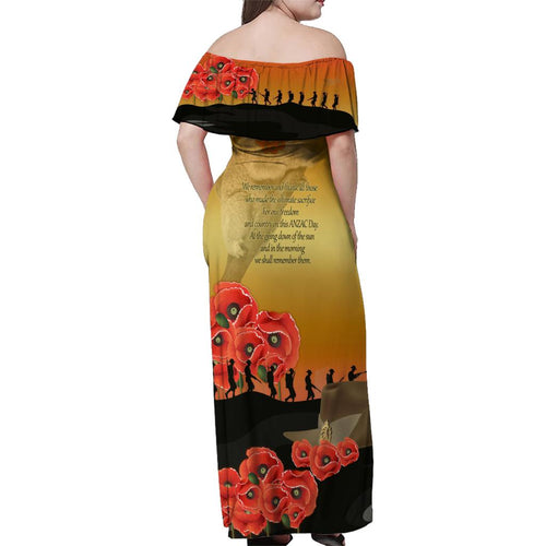 Australia Koala Soldier Style Family Matching Off Shoulder Maxi Dress and Hawaiian Shirt Last Post Lest We Forget