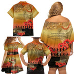 Australia Koala Soldier Style Family Matching Off Shoulder Short Dress and Hawaiian Shirt Last Post Lest We Forget