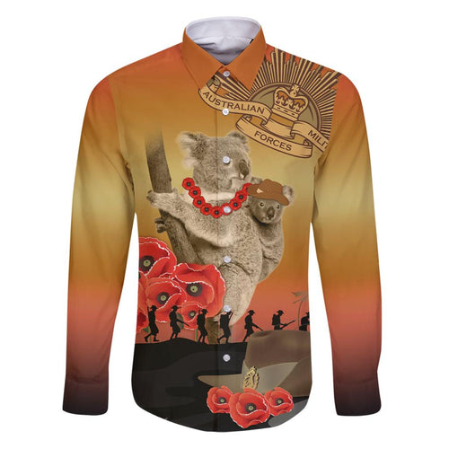Australia Koala Soldier Style Family Matching Puletasi and Hawaiian Shirt Last Post Lest We Forget