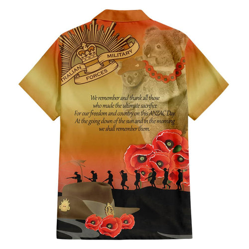 Australia Koala Soldier Style Family Matching Summer Maxi Dress and Hawaiian Shirt Last Post Lest We Forget