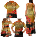 Australia Koala Soldier Style Family Matching Tank Maxi Dress and Hawaiian Shirt Last Post Lest We Forget