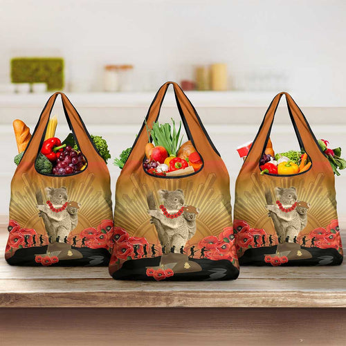 Australia Koala Soldier Style Grocery Bag Last Post Lest We Forget