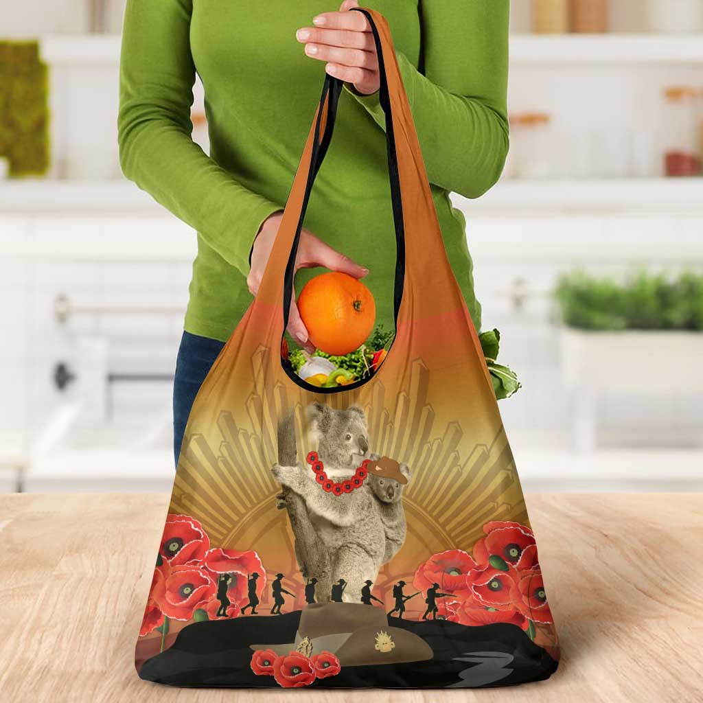 Australia Koala Soldier Style Grocery Bag Last Post Lest We Forget