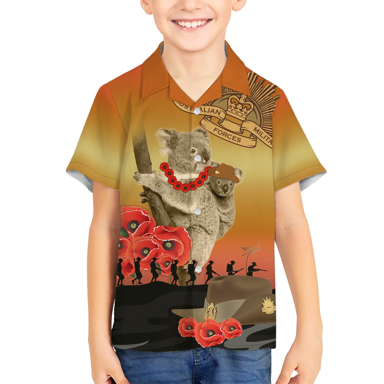 Australia Koala Soldier Style Hawaiian Shirt Last Post Lest We Forget