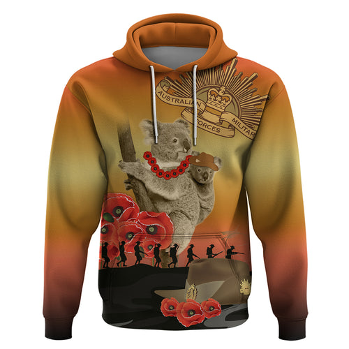 Australia Koala Soldier Style Hoodie Last Post Lest We Forget