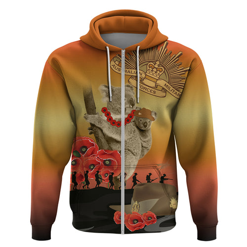 Australia Koala Soldier Style Hoodie Last Post Lest We Forget