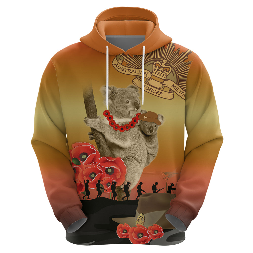 Australia Koala Soldier Style Hoodie Last Post Lest We Forget