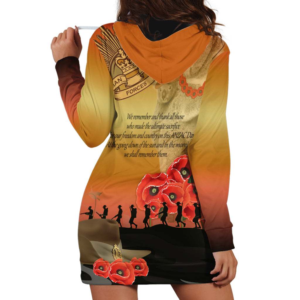Australia Koala Soldier Style Hoodie Dress Last Post Lest We Forget
