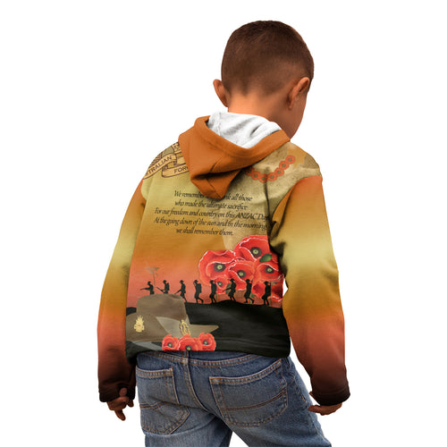 Australia Koala Soldier Style Kid Hoodie Last Post Lest We Forget