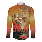 Australia Koala Soldier Style Long Sleeve Button Shirt Last Post Lest We Forget