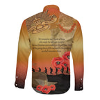 Australia Koala Soldier Style Long Sleeve Button Shirt Last Post Lest We Forget