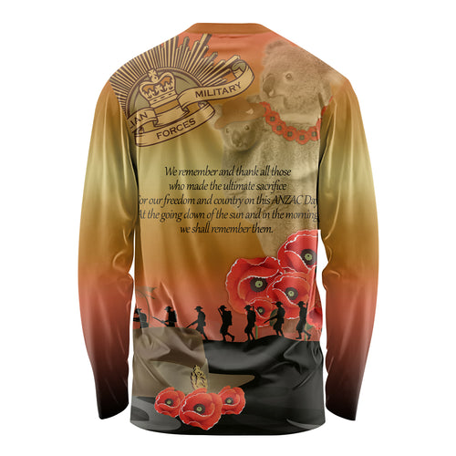Australia Koala Soldier Style Long Sleeve Shirt Last Post Lest We Forget