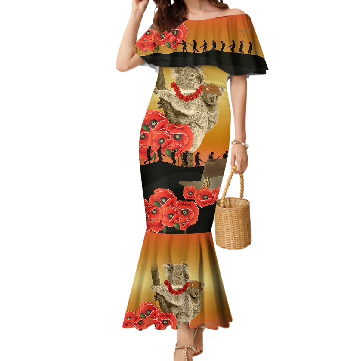 Australia Koala Soldier Style Mermaid Dress Last Post Lest We Forget
