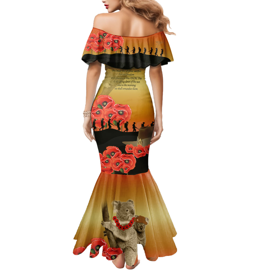 Australia Koala Soldier Style Mermaid Dress Last Post Lest We Forget