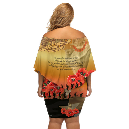 Australia Koala Soldier Style Off Shoulder Short Dress Last Post Lest We Forget