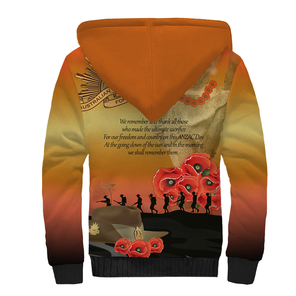 Australia Koala Soldier Style Sherpa Hoodie Last Post Lest We Forget