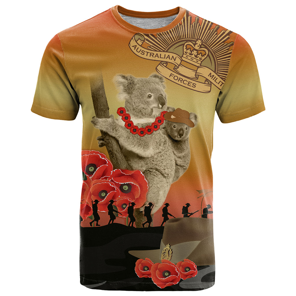 Australia Koala Soldier Style T Shirt Last Post Lest We Forget