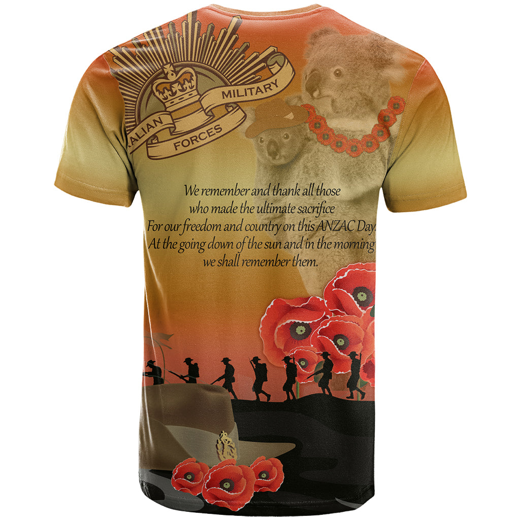 Australia Koala Soldier Style T Shirt Last Post Lest We Forget