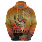 Australia Koala Soldier Style Zip Hoodie Last Post Lest We Forget