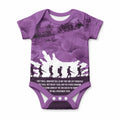 Anzac Day Gallipoli Personalised Baby Onesie Purple Poppy Flowers