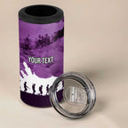 Anzac Day Gallipoli Personalised 4 in 1 Can Cooler Tumbler Purple Poppy Flowers