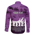Anzac Day Gallipoli Personalised Family Matching Off Shoulder Maxi Dress and Hawaiian Shirt Purple Poppy Flowers