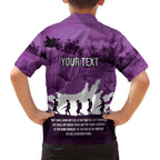 Anzac Day Gallipoli Personalised Family Matching Puletasi and Hawaiian Shirt Purple Poppy Flowers