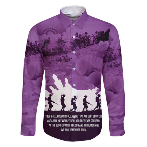 Anzac Day Gallipoli Personalised Family Matching Tank Maxi Dress and Hawaiian Shirt Purple Poppy Flowers