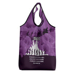 Anzac Day Gallipoli Personalised Grocery Bag Purple Poppy Flowers