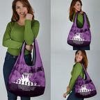 Anzac Day Gallipoli Personalised Grocery Bag Purple Poppy Flowers