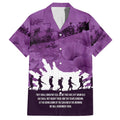 Anzac Day Gallipoli Personalised Hawaiian Shirt Purple Poppy Flowers
