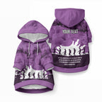 Anzac Day Gallipoli Personalised Pet Hoodie Purple Poppy Flowers