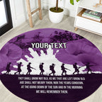 Anzac Day Gallipoli Personalised Round Carpet Purple Poppy Flowers