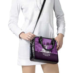 Anzac Day Gallipoli Personalised Shoulder Handbag Purple Poppy Flowers