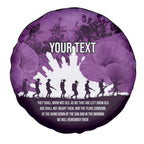 Anzac Day Gallipoli Personalised Spare Tire Cover Purple Poppy Flowers